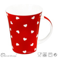 12oz taza de cerámica con calcomanía de corazón venta caliente